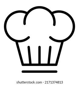 Cook el vector de contorno del icono de sombrero. Menú de cocina. Comida de recetas