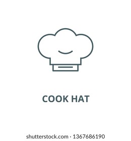 Cook hat line icon, vector. Cook hat outline sign, concept symbol, flat illustration