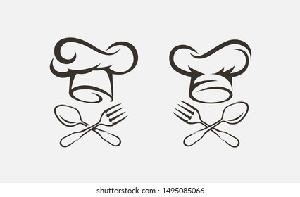 Cook hat logo. Restaurant, menu, cafe symbol. Vector illustration