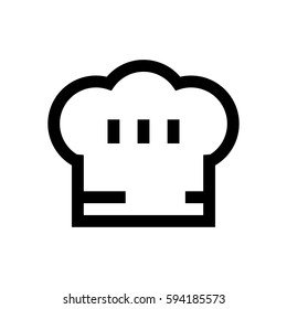 Cook hat mini line, icon, background and graphic. The icon is black and white, linear  flat, vector, pixel perfect, minimal, suitable for web and print. 