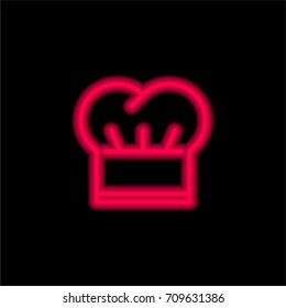 Cook Hat red glowing neon ui ux icon. Glowing sign logo vector