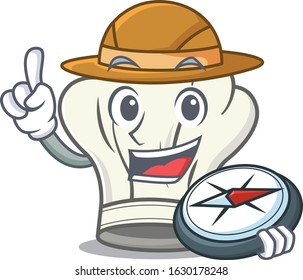 Cook Hat Stylized Explorer Having A Compass