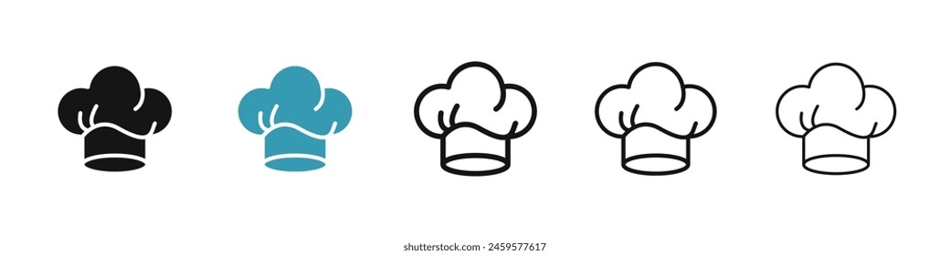 Cook head hat sign set. Chef hat sign for UI designs.
