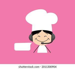 Cook Helpline Flat Vector Cartoon Illustration