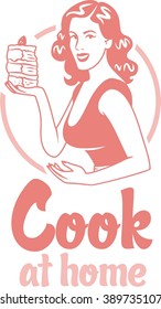 cook at home girl with a pie logo