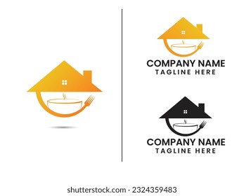 Cook home logo design. House cooking. Chef. Restaurant logo. Food. Home. Real estate. Building. Business. Hotel. Premium