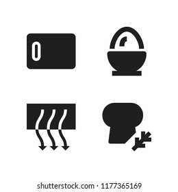 cook icon. 4 cook vector icons set. bread, tools and utensils and kitchen board icons for web and design about cook theme