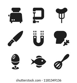 cook icon. 9 cook vector icons set. whisk, bread and boiled egg icons for web and design about cook theme