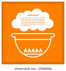 Cook Icon. Barbecue. Vector illustration with text place for signs, icons, logotypes, menu and recipes