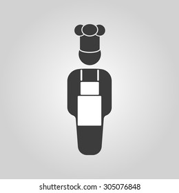 The cook icon. Chef and baker, restaurant, cafe symbol. Flat Vector illustration