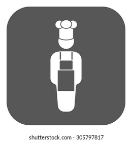 The cook icon. Chef and baker, restaurant, cafe symbol. Flat Vector illustration. Button