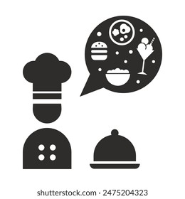 cook icon, chef symbol, cooking icon, flat vector illustration on white background