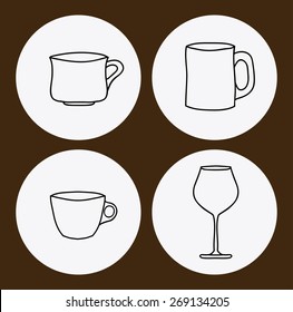 Cook icon design over brown background, vector illustration