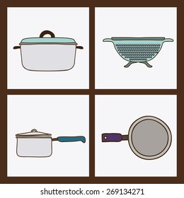 Cook icon design over brown background, vector illustration