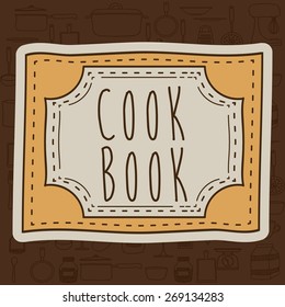 Cook icon design over brown background, vector illustration