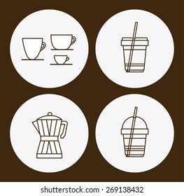 Cook icon design over brown background, vector illustration