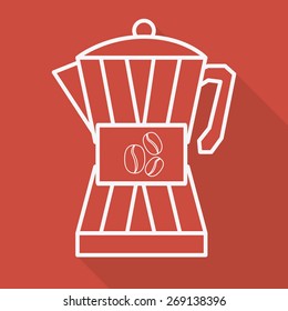 Cook icon design over red background, vector illustration