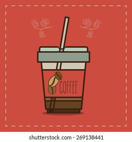 Cook icon design over red background, vector illustration