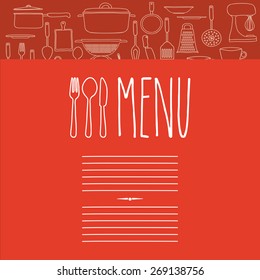 Cook icon design over red background, vector illustration