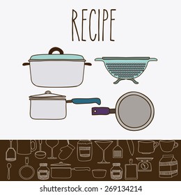 Cook icon design over white background, vector illustration