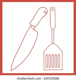 Cook icon design over white background, vector illustration
