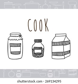 Cook icon design over white background, vector illustration
