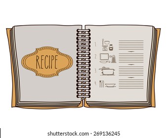 Cook icon design over white background, vector illustration
