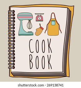 Cook icon design over white background, vector illustration