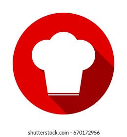 Cook icon isolated on red background with long shadow. flat icon