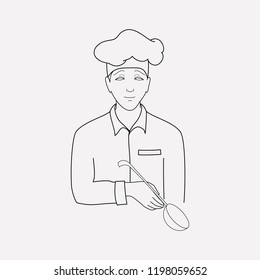 Cook icon line element. Vector illustration of cook icon line isolated on clean background for your web mobile app logo design.
