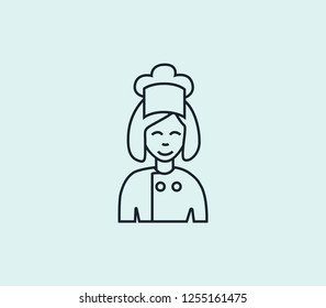 Cook icon line isolated on clean background. Cook icon concept drawing icon line in modern style. Vector illustration for your web mobile logo app UI design.