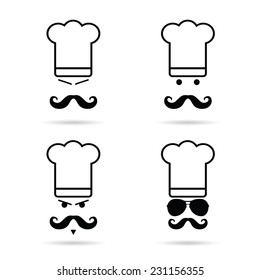 cook icon with mustache vector illustration