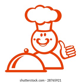 Cook icon red color for design