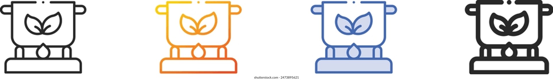 cook icon.Thin Linear, Gradient, Blue Stroke and bold Style Design Isolated On White Background