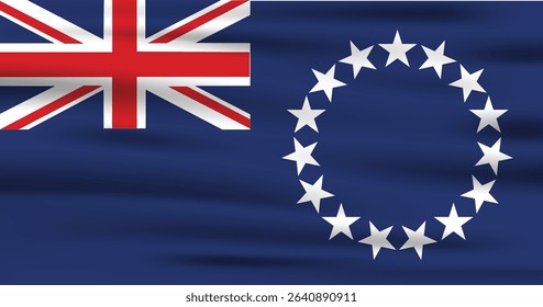 Cook Island Country Flag 3d. Official Cook Island Flag With Original Color and Size Proportion