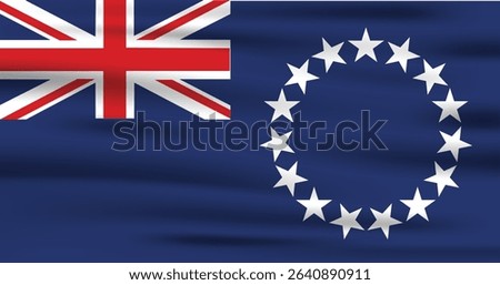 Cook Island Country Flag 3d. Official Cook Island Flag With Original Color and Size Proportion
