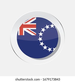 Cook island flag circle icon with white background