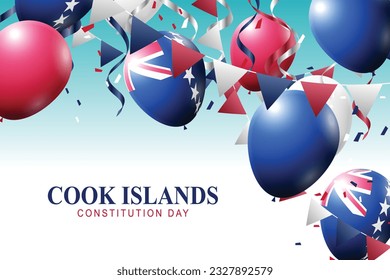 Cook Islands Constitution Day background. Cultural Historica International. Vector illustration.