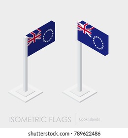 Cook Islands flag 3d isometric style
