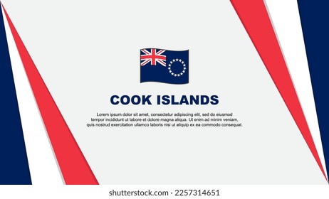 Plantilla de diseño de fondo de resumen de la bandera de las Islas Cook. Ilustración del vector de caricaturas del Día de la Independencia de las Islas Cook. Bandera de las Islas Cook