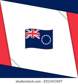 Plantilla de diseño de fondo de resumen de la bandera de las Islas Cook. Cartel del Día de la Independencia de las Islas Cook en medios sociales. Día de la Independencia de las Islas Cook