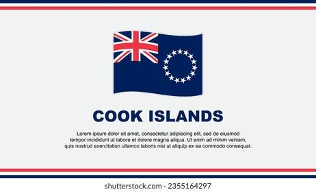 Cook Islands Flag Abstrakte Hintergrunddesign-Vorlage. Cook Islands Independence Day Banner Social Media Vektorgrafik. Cook Islands Design