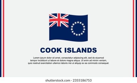 Plantilla de diseño de fondo de resumen de la bandera de las Islas Cook. Ilustración del Vector del Día de la Independencia de las Islas Cook. Caricatura de las Islas Cook