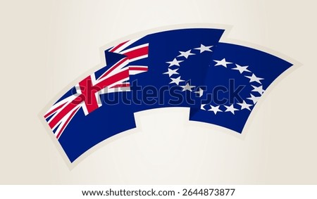 Cook Islands Flag in Abstract Ribbon Shape, National Symbol of the Cook Islands. This vector is ideal for use in national events, Independence Day, international sports competitions.