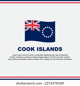 Cook Islands Flag Background Design Template. Cook Islands Independence Day Banner Social Media Post. Cook Islands Design