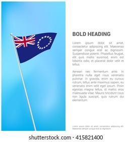Cook Islands flag Brochure - Vector Flyer Cover Page Design