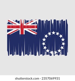 Cook Islands flag with brush stroke vector Illustration
