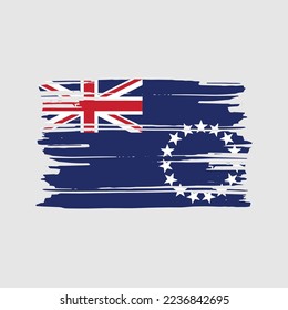 Cook Islands Flag Brush Vektor Illustration