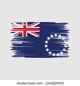 Cook Islands Flag Brush Vector Illustration