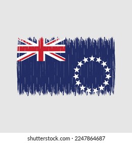 Cook Islands Flag Brush Vector Illustration